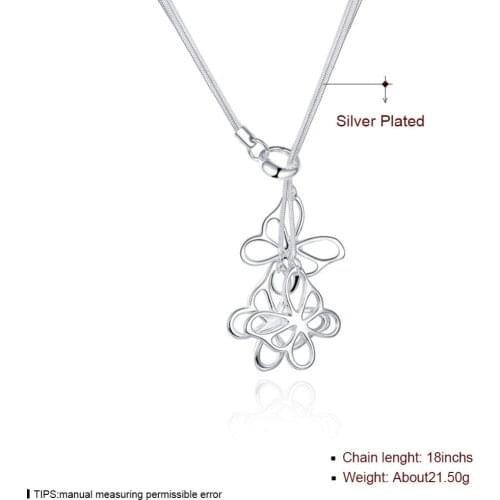 Fashion 925 Silver Necklace Three Butterfly Pendant Necklace for Woman Glamour Jewelry Gift