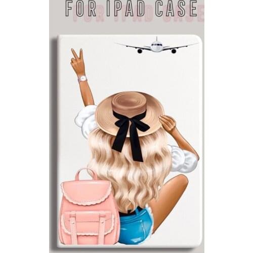 Fashion Girl Illustration Case for iPad 10.2 8th Case for iPad Air 2 9.7 2019 Soft Tablet Cover for iPad Mini 5 Pro 11 10.5 12.9