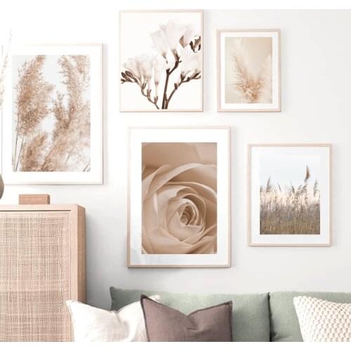 Natural Flower Reed Leaves wheat Nordic Poster Modern Wall Art Print Canvas Painting Plant Wall Pictures For Living Room Decor