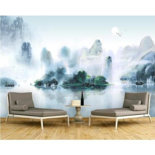 Beibehang Custom wallpaper 3D stereo ink Jiangnan landscape painting modern abstract art wall murals living room 3d wallpaper