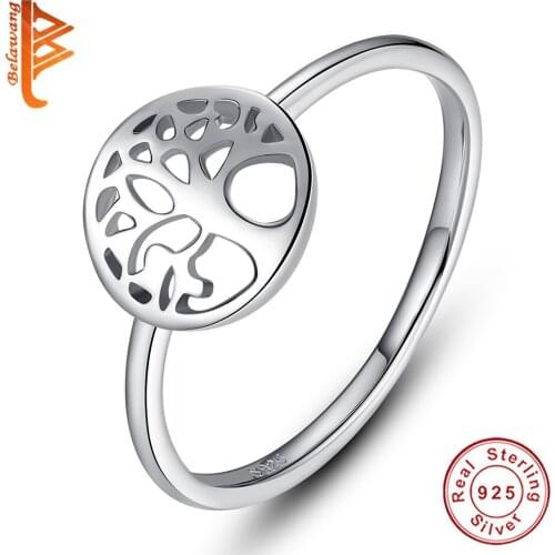 Wholesale Fashion 925 Sterling Silver Family Tree Ring Tree Of Life Ring For Women Party Jewelry Birthday Gift
