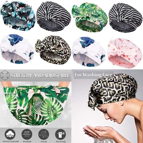 Durable Shower Caps For Women Waterproof Reusable Shower Cap Bathing Shower Hat Bath Cap for Long Hair Care Bonnet Multi-use Cap