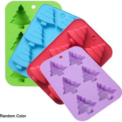 Christmas Tree Chocolate Mould Silicone Cake Baking Mold Xmas Bakery Tool Dessert Decoration Color Random Baking Tools
