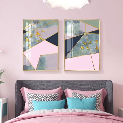 Modern Multicolored Abstract Geometric Wall Art Canvas Painting Picture Posters and Prints Gallery Kids Kitchen Home Décor
