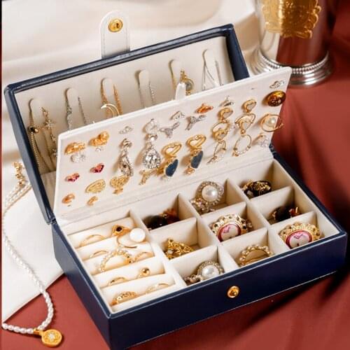 Convenient Travel Storage Box Double Layer Flannel With Lock Bag Personality High Capacity Organizer Pack Classic Jewelry Boxes