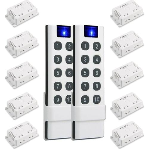 KTNNKG 433Mhz switch Universal Wireless Remote Control AC 220V 10Amp 1CH RF Relay Receiver Transmitter for LED/Light/fan lamp