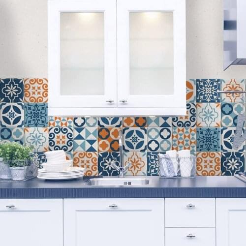 Pack of 24 PCs tile size 20x20 cm Made in Italy PVC for bathroom and kitchen stickers Design Barcelona