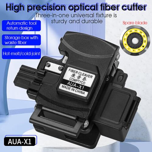 High Precision AUA-X1 Fiber Cleaver FTTH Cable Fiber Optic Cutting Knife Tools Cutter Three-in-one clamp slot 24 Surface Blade