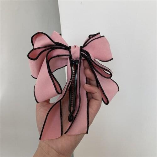 1pcs /set Korea Ribbon Bow Banana Clip Vertical Card Ponytail Clip Vertical Clip Spring Sweet Hair Accessories 2021 Wholesale