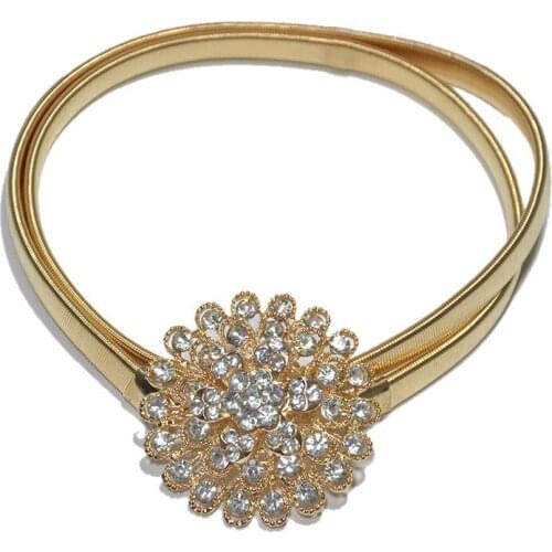 Womens Elastic Metal Waist Belts Women Silver Gold Chain Belts Female Heart Buckle Belts For Ladies Dresses