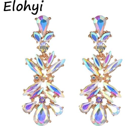 ELOHYI Women Boho Exaggerated Vintage Alloy Trendy Geometric Resin Drop Earrings For Women Elegant Design Jewelry Gift Wholesale