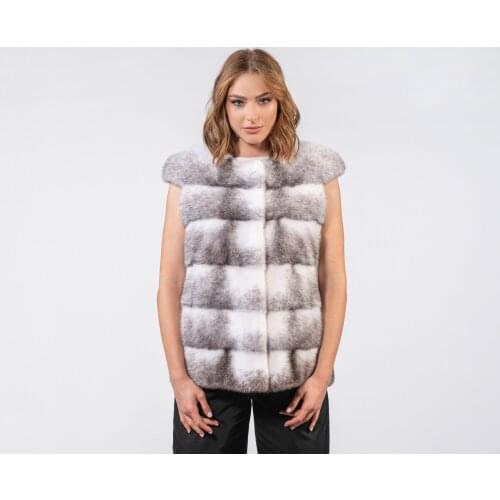 2020 Ladies Natural Mink Fur Vest Genuine Cross Mink Fur Vest Warm Winter Fashion Casual