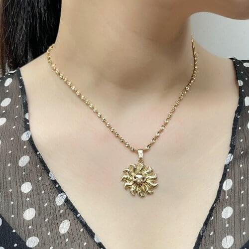 Mushroom sunflower pendant necklace for women gold cute necklace for egirls y2k jewelry 2021 wholesale items cheap
