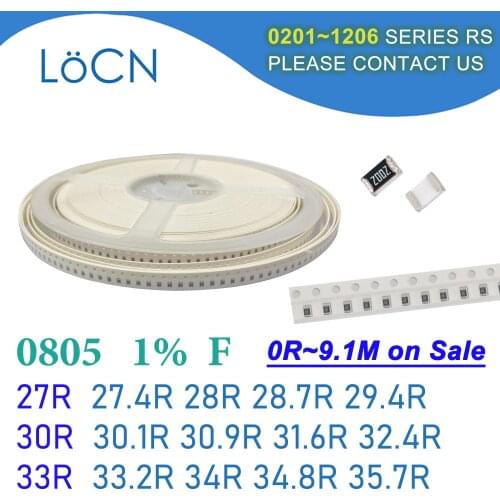 0805 1% 5000PCS SMD Resistor F 27R 27.4R 28R 28.7R 29.4R 30R 30.1R 30.9R 31.6R 32.4R 33R 33.2R 34R 34.8R 35.7R 2012 OHM