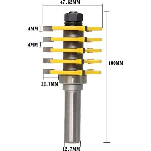 12MM 1/2" Shank 3 Teeth Box Finger Joint Router Bit Adjustable Woodworking Milling Cutter for Wood Hobbing Bits Cutters 03032