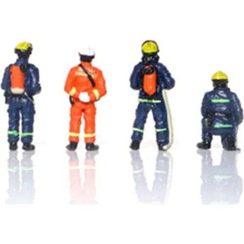 4Pcs/Set DIY 1:64 Sand Table People Figures Toys Fireman Figures Model