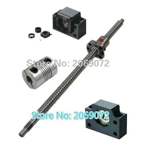 Free shipping 1pcs antibacklash ball screw 1605 -L600mm-C7+BK/BF12 + 2pcs 6.35*10mm couplers