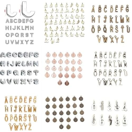10/26/52Pcs/Set Crystal Charm Bead Letter Beads A-Z English Alphabet Letter Charm Bead For DIY Bracelet Necklace Jewelry Gift
