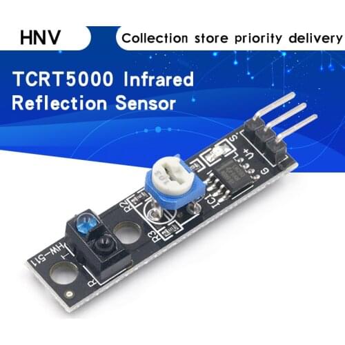 TCRT5000 Infrared Reflection Sensor Line Track Module Digital Switch Output LM393 Comparator 3.3V With Potentiometer Adjustable