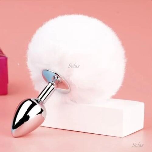 Rabbit Metal Tail Anal Plug Exotic Accessories Sex Toys Plush Ball Anal Massage BDSM Couple Flirting Sex Games Adult Products 18