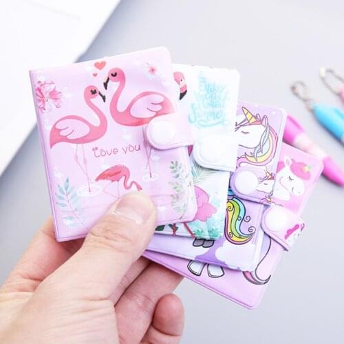 1set/lot flamingos/ unicorn series mini note book and pen set Convenient to carry Stationery gift