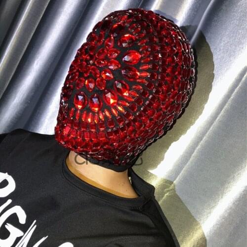 Party Cosplay Hood Diamond Masked Headdress Men And Women GOGO Costumes DS Nightclub Bar Singer Hood Stage Accessories DWY3439