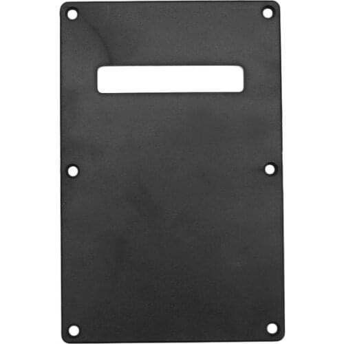Single Ply Back Plate Rear Tremolo Cover No Screws for Electric Guitar Black