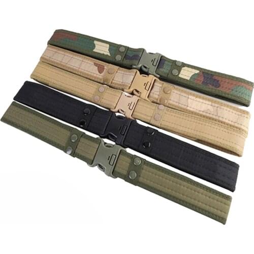 Outdoor Hunting Airsoft Sport Waist Support Waistband Army Combat Training Tactical Belt Adjustable Canvas Waist Belt