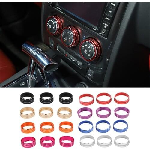 For Dodge Challenger 2009-2014 Audio Air Conditioning Switch Knob Ring Cover Aluminum Alloy Interior Car Accessories