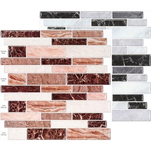 3D Tile Wall Sticker Peel and Stick TV Backspalsh Tile Self Adhesive Stick on Vinyl Tile for Kitchen Bathroom home Decorative