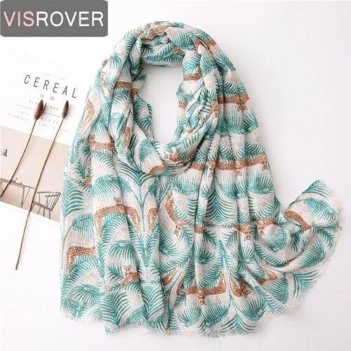 VISROVER Summer Scarf For Women Girl Viscose Bohemian Floral Scarf Lady Tropical Print Scarf Beach Scarfs Sun Protection Shawl