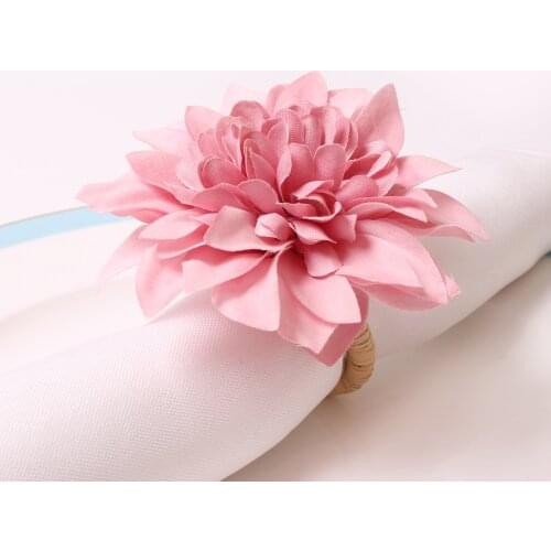 Wedding simulation dahlia napkin ring wedding guide decoration flower chair decoration napkin ring