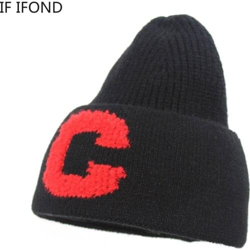 2022 Winter Wool Blended Hats For Women Men Letters C Street Hip hop Knitted Beanie Hats Soft Warm Ski Hat Bonnets