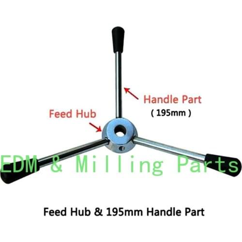 1Set Drill Press Milling Machines Parts - Feed Hub Wheel & 3*195mm Handle For Z512-2 Z516 Z512B Z516B Z4116 Z4120 Z4120 Z4125