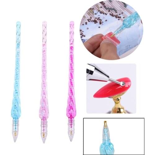 1PC Dual Heads Acrylic Metal Dotting Wax Pen Rhinestones Gem Picker Crystal Picking Nail Art Studs Dotter DIY Point Drill Tools