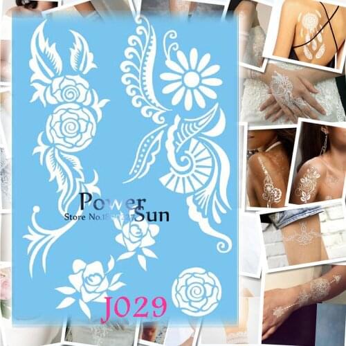 1PC Hot Popular Waterproof Tattoo Body Art Temporary Tattoo Stickers Women White Ink Mehndi Henna Tatoo Flash Tattoo Flower Arm