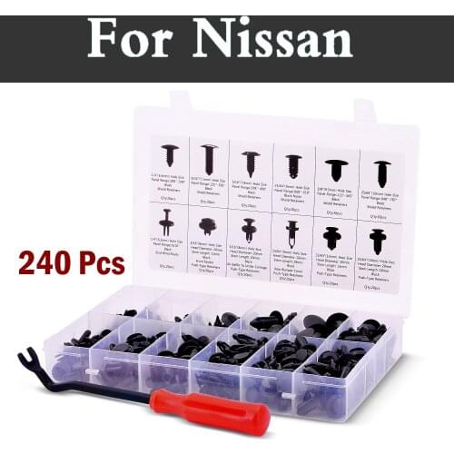 [240 Pcs]Push Retainer Set - 12 Most Popular Sizes & Applications For Nissan Maxima Micra Moco Murano Fairlady Figaro Fuga Leaf