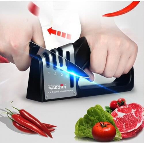 4 IN 1 Professional Knife Sharpene Kitchen Household Hand-held Diamond Sharpening Knife Sharpening Multifunctional Non-electric