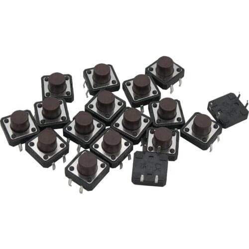 50pcs brown 12X12x4.3/5/6/7/8/9/10mm PCB Momentary Tactile Tact Push Button Switch 4 Pin DIP