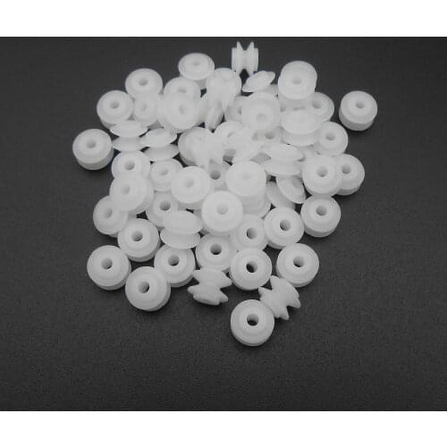 50PCS X 7MM Plastic Pulley Gear Model Motor Wheels Dia.7mm Shaft Axle Hole Dia.2mm 1.95MM OD*ID*L= 7*2*5MM 7MM2A 72A 5MM Height