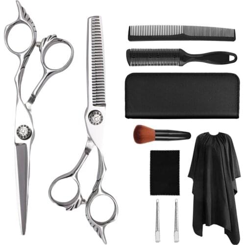 6 Inch Silver 440C Stainless Steel Scissors Fashionable Fine Hair Scissor For Cutting Barber Styling