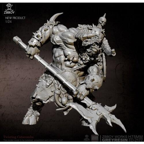 75mm Resin Figure Kits Minotaur Warrior Resin Model Self-assembled TD-2177