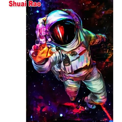 Diamond Painting Astronauts 5 d DIY diamond Picture Handmade 3 d Cross Stitch Full Round diamond Embroidery Space satellite Gift