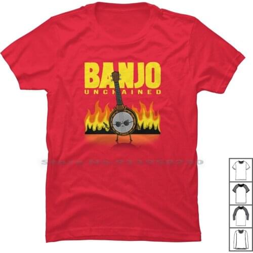 Banjo Unchained! T Shirt 100% Cotton Tarantino Musician Music Chain Banjo Jazz Chai Ian Ban No Go Ba