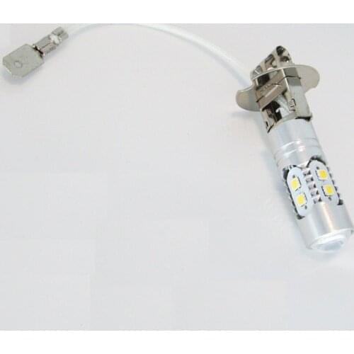 Free shipping 4pcs/lot H3 LED Bulb Samsung 2323 chip White Car Driving Fog Light Projector Lens 10W