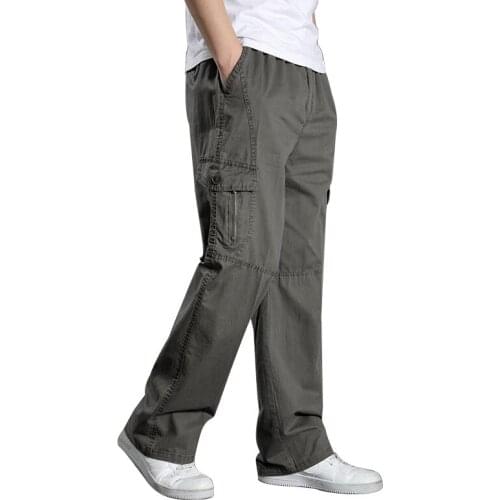 Summer Men Harem Cargo Pants Big Tall Men Casual Many Pockets Loose Work Pants Male Straight Trousers Plus Size 4XL 5XL 6XL