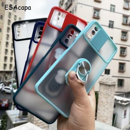 For Xiaomi POCO M3 X3 NFC Case Magnetic Ring Stand Holder Shockproof Phone Case For POCO X3 M3 Push Window Lens Matte Back Cover