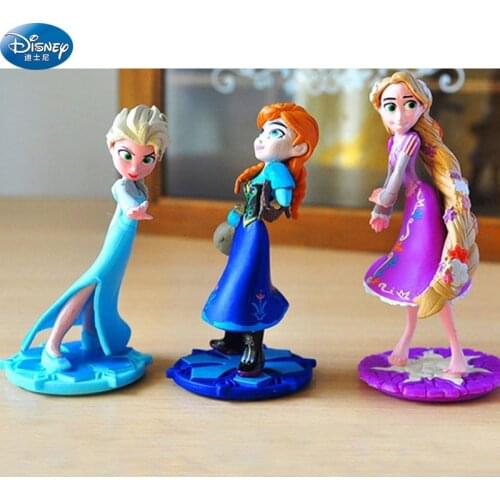 3 pcs / lot 8 cm Disney Frozen Elsa Action Princess doll girl Anna Toy Figures birthday present