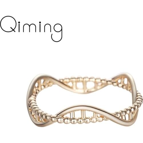 Geometric DNA Womens Rings Female Femme Girls Party Gift Biology Chemistry Molecule Ring Wholesale Jewelry