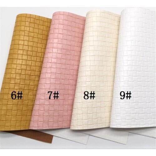 LEOsyntheticoDIY Vintage Two Tones Wave Embossed Synthetic Faux Leather Fabric Vinil For DIY Bows 21X29CM R088